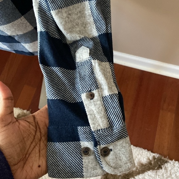 Valor Collective NWOT Blue And Gray Plaid Casual Button Down Shirt Unisex - Picture 8 of 8